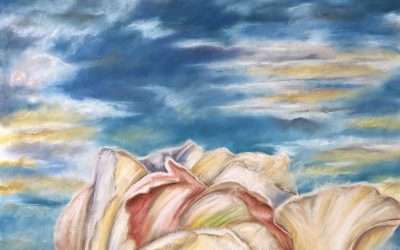 Blooming Rose with Wind and Clouds